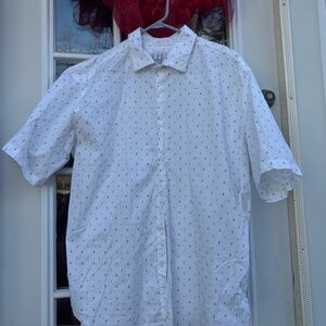 Men's White Patterned Casual Shirt